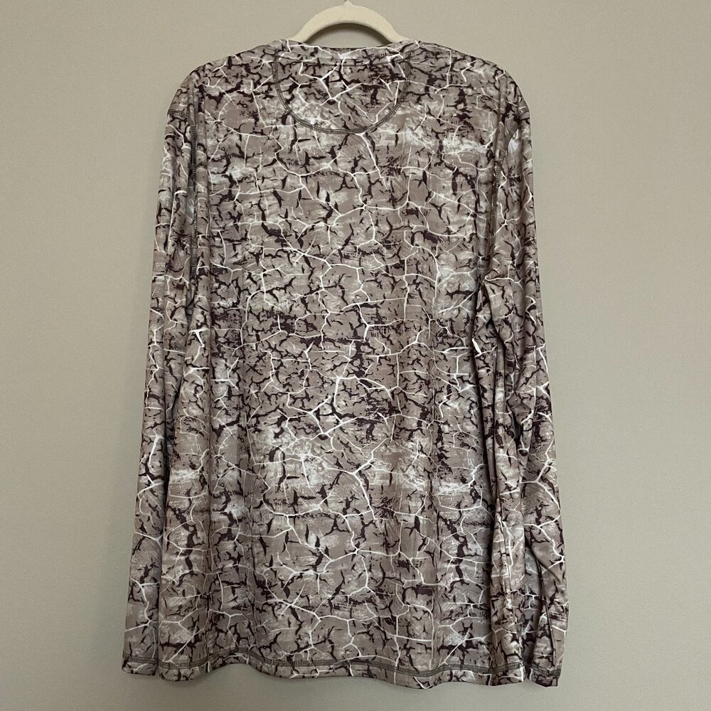 Reel Legends, XL, Moisture Wicking, Brown Cracked Granite Long Sleeve Shirt
